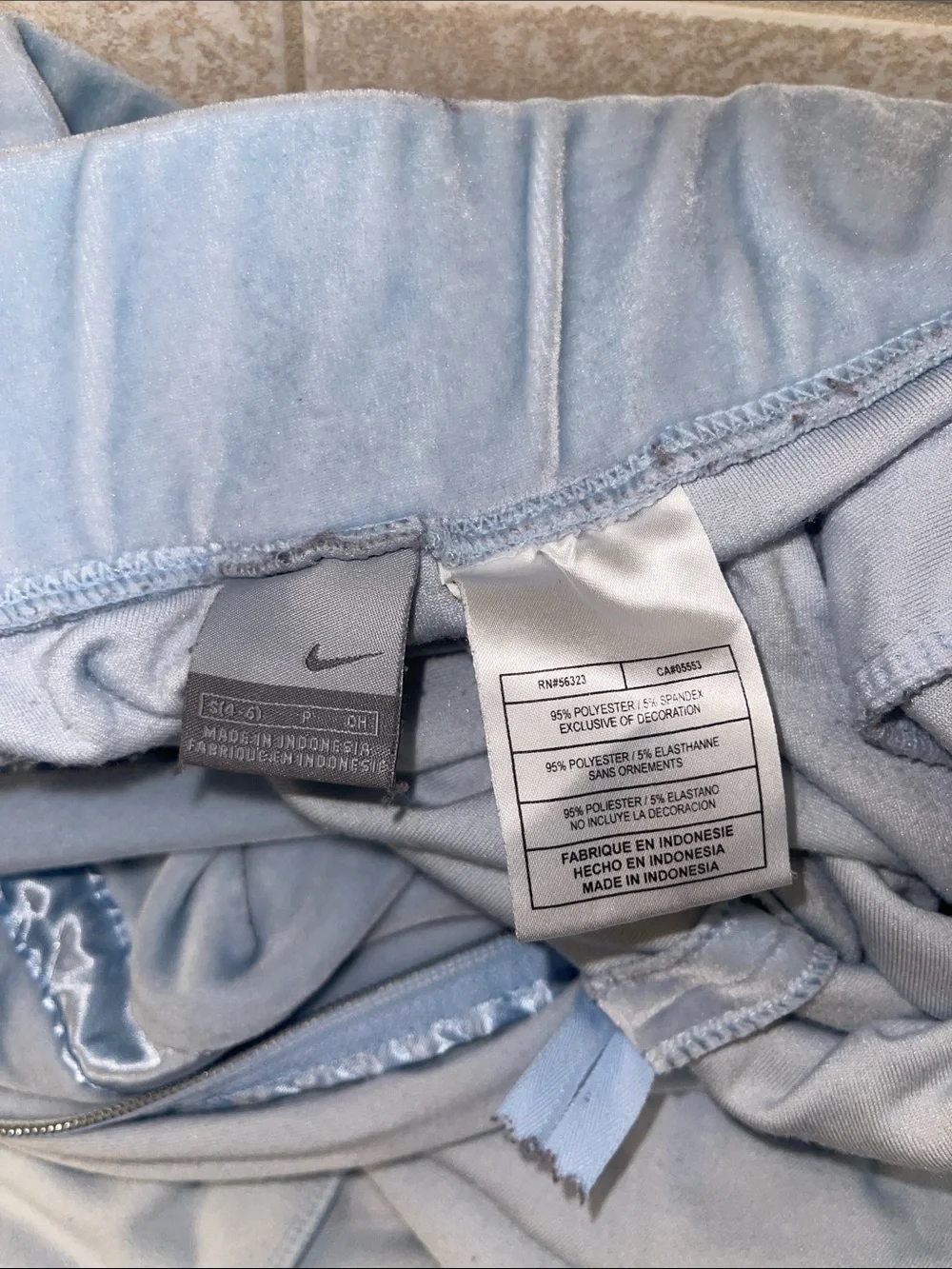 Nike baby blue velour track suit